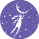 Encouraging Narratives moon girl purple white logo graphic