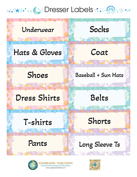 Dresser Labels for Boys