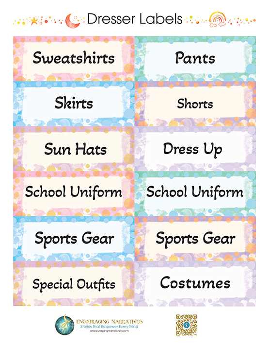 Dresser Labels for Girls