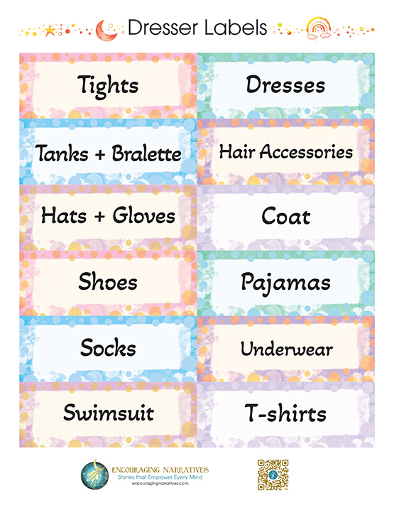 Dresser Labels for Girls